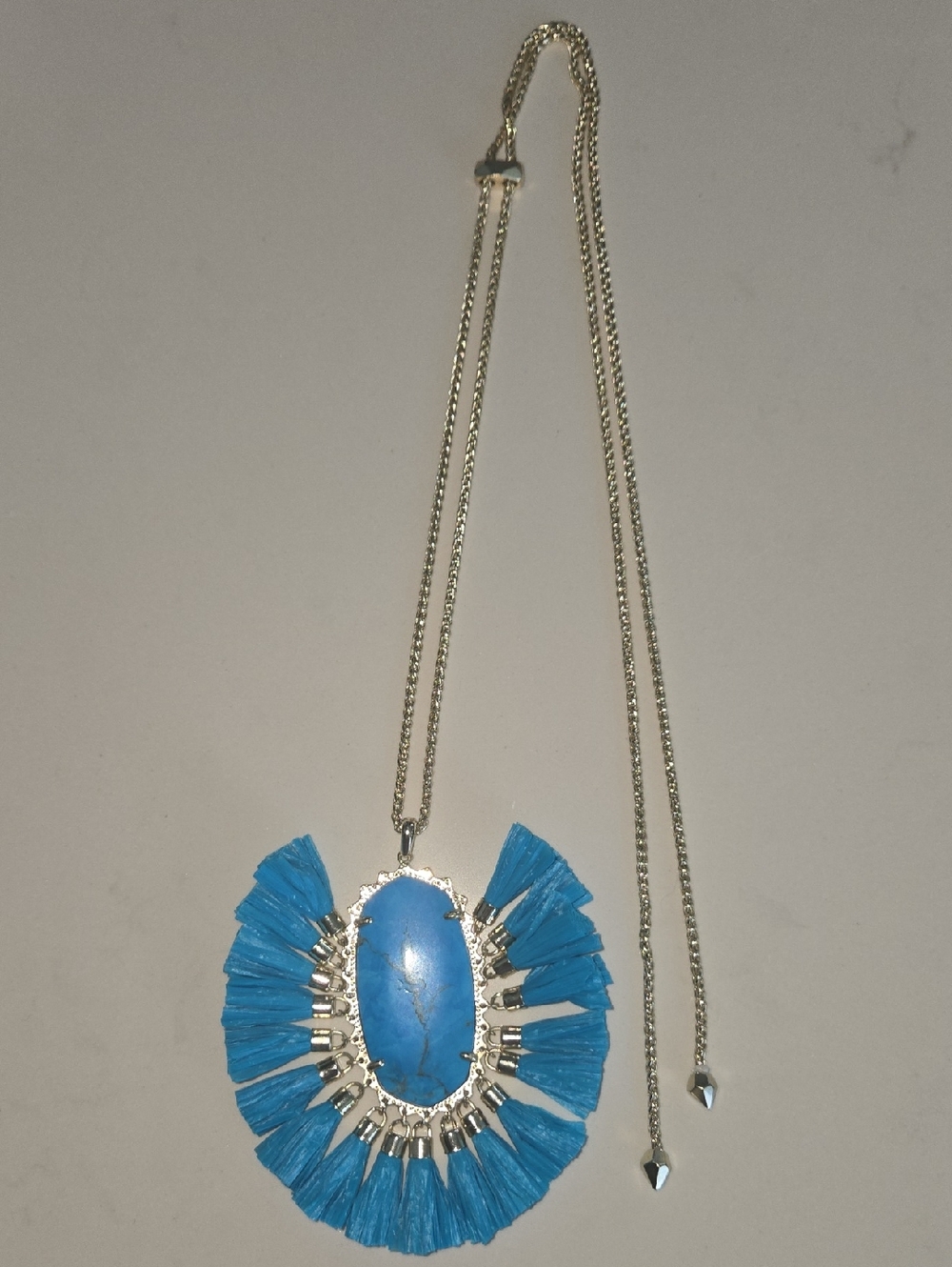 Kendra Scott Betsy Long Pendant Necklace In Aqua Howlite